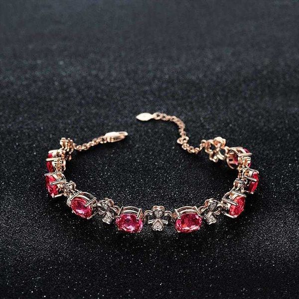imitation pink tourmaline bracelet rose gold plated crystal clover low, Golden;silver
imitation pink tourmaline bracelet rose gold plated crystal clover low, Golden;silver