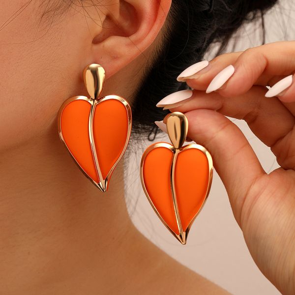 s3641 elegant patchwork color love baking paint stud dangle earrings for women water drop peach heart stud earrings, Silver
s3641 elegant patchwork color love baking paint stud dangle earrings for women water drop peach heart stud earrings, Silver