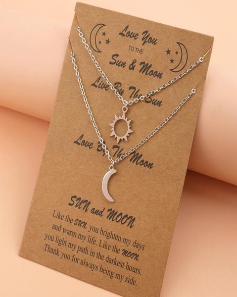 friendship couples 2pcsset sun and moon stainless steel sisters friends necklace women man lucky wish jewelry6910603, Silver
friendship couples 2pcsset sun and moon stainless steel sisters friends necklace women man lucky wish jewelry6910603, Silver