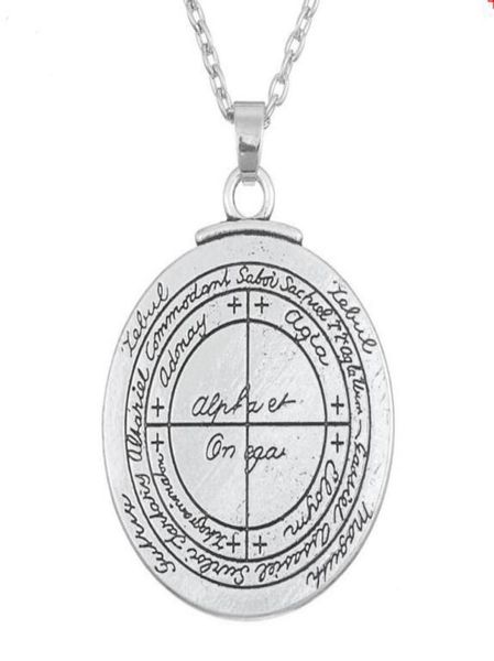 double sided talisman for good luck of solomon pentacle seal pendant necklace jewelry wicca amulet for men8705722, Silver
double sided talisman for good luck of solomon pentacle seal pendant necklace jewelry wicca amulet for men8705722, Silver