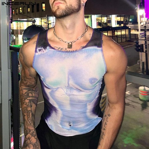 men' tank fashion 3d printing mesh transparent oneck sleeveless casual vests 2023 skinny clothing s5xl incerun 230510, White;black
men' tank fashion 3d printing mesh transparent oneck sleeveless casual vests 2023 skinny clothing s5xl incerun 230510, White;black