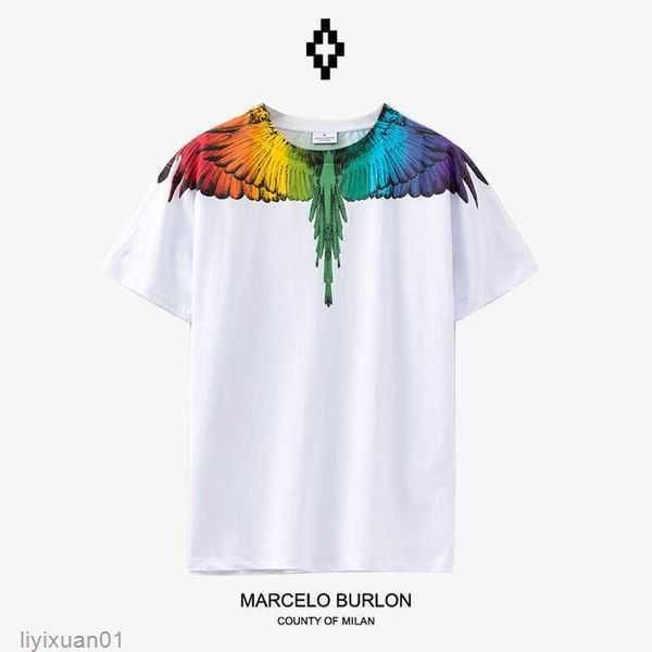 designer marcelos burlons colorful gradient feather wings short sleeve t-shirt loose fashion rrub 1 agk2, White;black
designer marcelos burlons colorful gradient feather wings short sleeve t-shirt loose fashion rrub 1 agk2, White;black