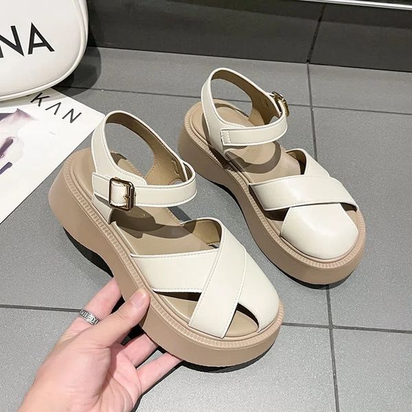 sandals soft leather woman summer women shoes fashion walking open toe for footwear 230512, Black
sandals soft leather woman summer women shoes fashion walking open toe for footwear 230512, Black