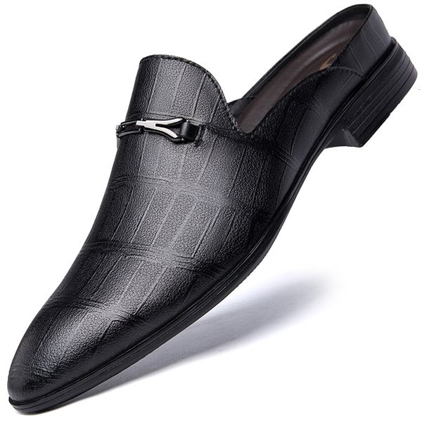dress shoes men's first layer cowhide genuine leather mules male summer fashion casual breathable comfy sandals open back lowheel slipp, Black
dress shoes men's first layer cowhide genuine leather mules male summer fashion casual breathable comfy sandals open back lowheel slipp, Black