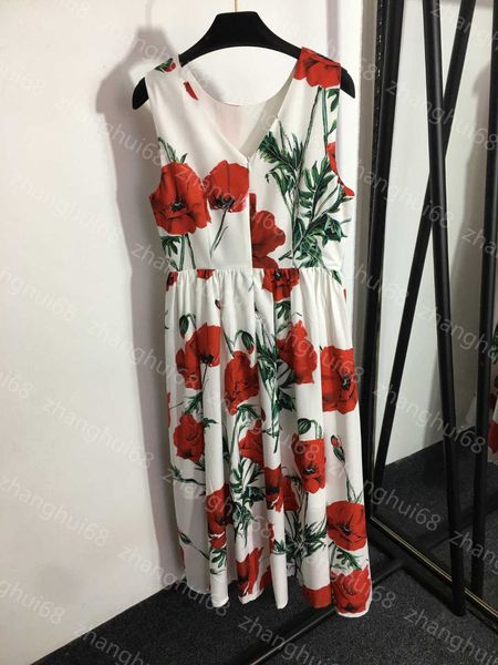 23ss womens designer clothing women dresses summer dress temperament big red flower print closed waist sleeveless vest dress womens clothing, Black;gray
23ss womens designer clothing women dresses summer dress temperament big red flower print closed waist sleeveless vest dress womens clothing, Black;gray
