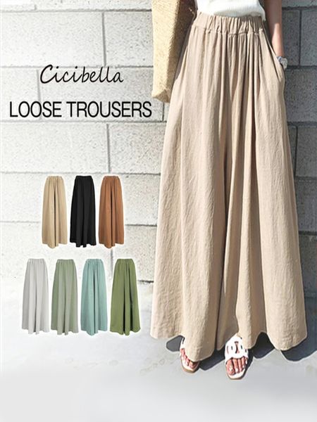 women's pants capris jmprs loose women's wide leg pants summer elastic waist solid linen fashion bottom black street pants 230511, Black;white
women's pants capris jmprs loose women's wide leg pants summer elastic waist solid linen fashion bottom black street pants 230511, Black;white