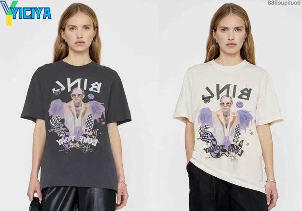 yiciya anine bing women designer tees fashion illustrations cotton print tshirt round neck t-shirt summer, Black
yiciya anine bing women designer tees fashion illustrations cotton print tshirt round neck t-shirt summer, Black