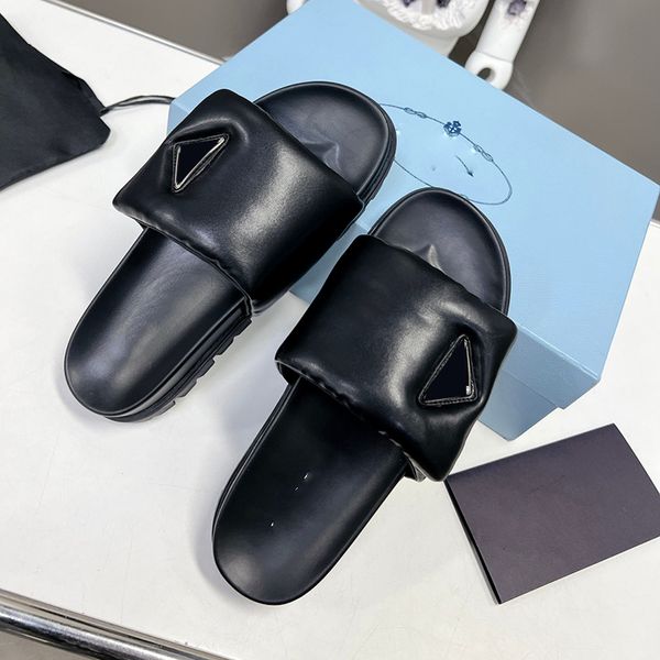 women slippers super soft bread shoes enamelled triangle logo flat sandals outdoor beach travel essential shoe street walking shoe casual sh, Black
women slippers super soft bread shoes enamelled triangle logo flat sandals outdoor beach travel essential shoe street walking shoe casual sh, Black