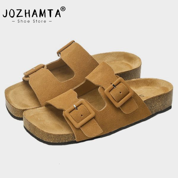 sandals jozhamta size 35-40 women slippers soft leather casual low heels summer shoes woman flats buckle platform slides 230512, Black
sandals jozhamta size 35-40 women slippers soft leather casual low heels summer shoes woman flats buckle platform slides 230512, Black