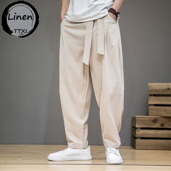 men's pants spring cotton linen pants men elastic waist casual harem pant loose sweatpants traditional chinese trousers pantalons homme, Black
men's pants spring cotton linen pants men elastic waist casual harem pant loose sweatpants traditional chinese trousers pantalons homme, Black