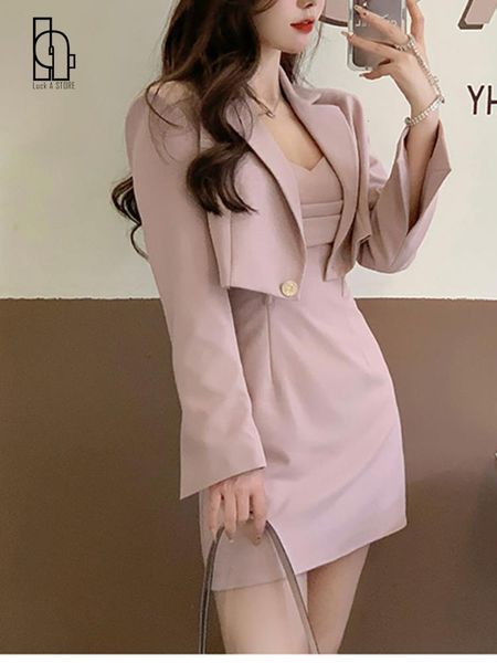 two piece dress autumn pink two piece dress set women blazer coatstrap dress set female casual korean fashion slim elegant dress suit 230512, White
two piece dress autumn pink two piece dress set women blazer coatstrap dress set female casual korean fashion slim elegant dress suit 230512, White