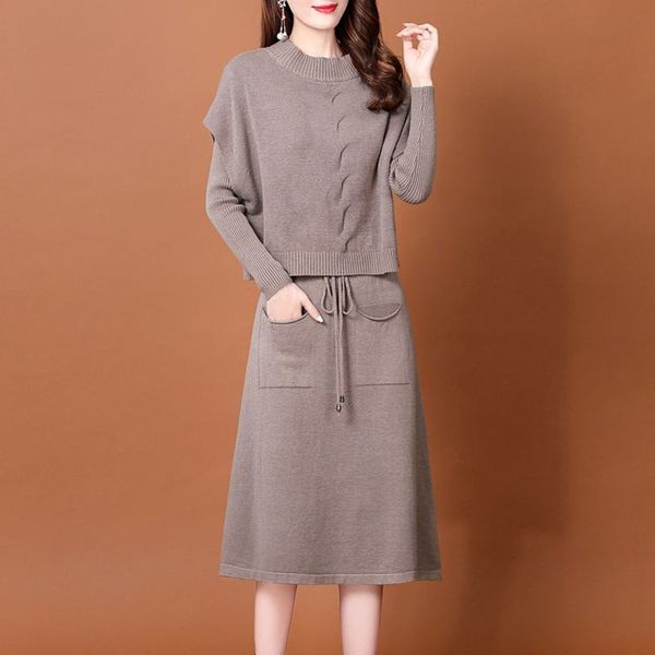 two piece dress autumn winter women pullover vest sweater dress suit solid long sleeve knitted two piece sets x101 230512, White
two piece dress autumn winter women pullover vest sweater dress suit solid long sleeve knitted two piece sets x101 230512, White