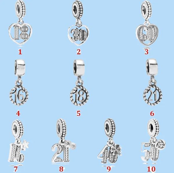 925 silver beads charms fit pandora charm round number pink heart charms beads love, Black
925 silver beads charms fit pandora charm round number pink heart charms beads love, Black