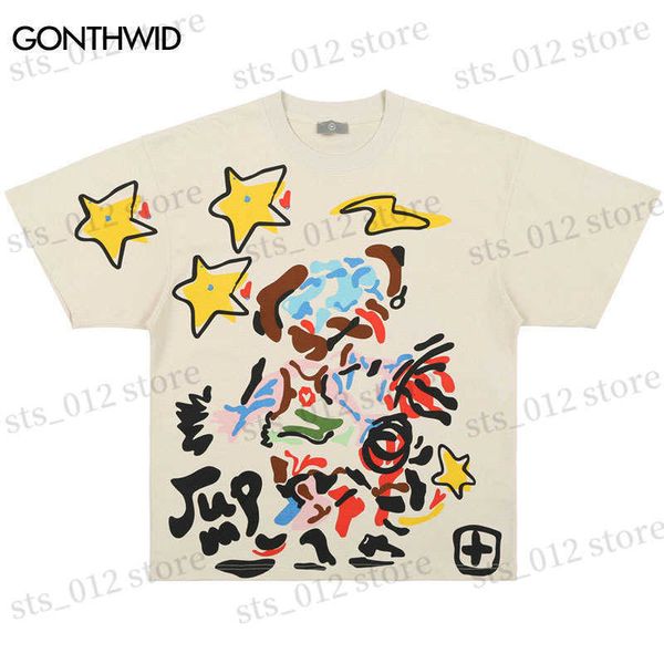 men's t-shirts hip hop punk streetwear y2k t-shirt harajuku graffiti star graphic print loose tshirt 2023 fashion men casual oversized, White;black
men's t-shirts hip hop punk streetwear y2k t-shirt harajuku graffiti star graphic print loose tshirt 2023 fashion men casual oversized, White;black