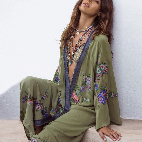 swimwear teelynn long boho cardigan light green floral embroidery beach bikini cover up kaftan kimono robe summer loose women blouses, White;black
swimwear teelynn long boho cardigan light green floral embroidery beach bikini cover up kaftan kimono robe summer loose women blouses, White;black
