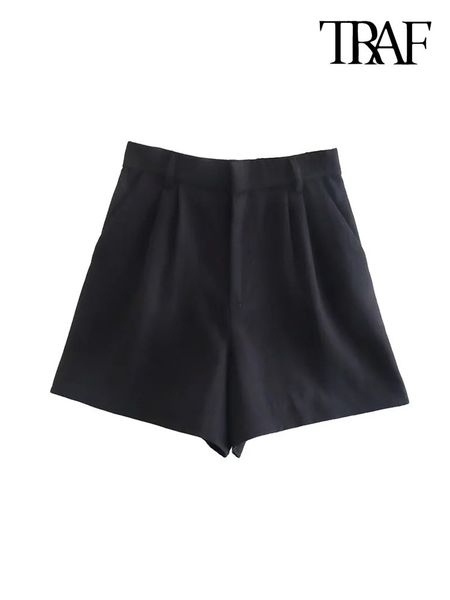 women's shorts traf women fashion side pockets front darted bermuda shorts vintage high waist zipper fly female short pants mujer 23051, White;black
women's shorts traf women fashion side pockets front darted bermuda shorts vintage high waist zipper fly female short pants mujer 23051, White;black