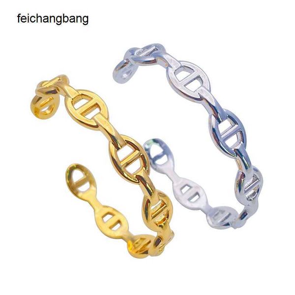 factory outlet h ermes designer bracelets pig nose open female ins cool wind brass plated 18k gold bangle handpiece, Black
factory outlet h ermes designer bracelets pig nose open female ins cool wind brass plated 18k gold bangle handpiece, Black