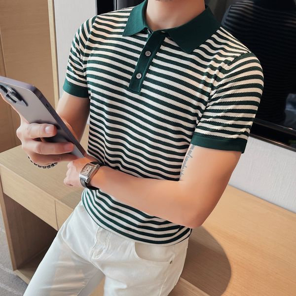 men's polos men's summer ice silk short sleeves polo shirts/male slim fit stripe casual polo shirts plus size s-4xl 230512, White;black
men's polos men's summer ice silk short sleeves polo shirts/male slim fit stripe casual polo shirts plus size s-4xl 230512, White;black