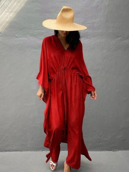 swimwear maxi beach dresses solid swimsuit cover ups kaftans for women drawstring plus size robe 2023 new holiday beachwear bathing suits, White;black
swimwear maxi beach dresses solid swimsuit cover ups kaftans for women drawstring plus size robe 2023 new holiday beachwear bathing suits, White;black
