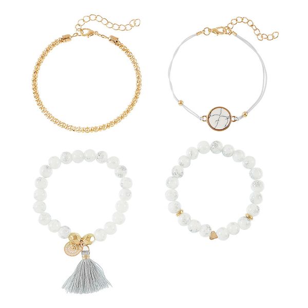 designer jewelry gracelet set alloy love turquoise geaded tassel four piece gracelet set women's gift g, Golden;silver
designer jewelry gracelet set alloy love turquoise geaded tassel four piece gracelet set women's gift g, Golden;silver