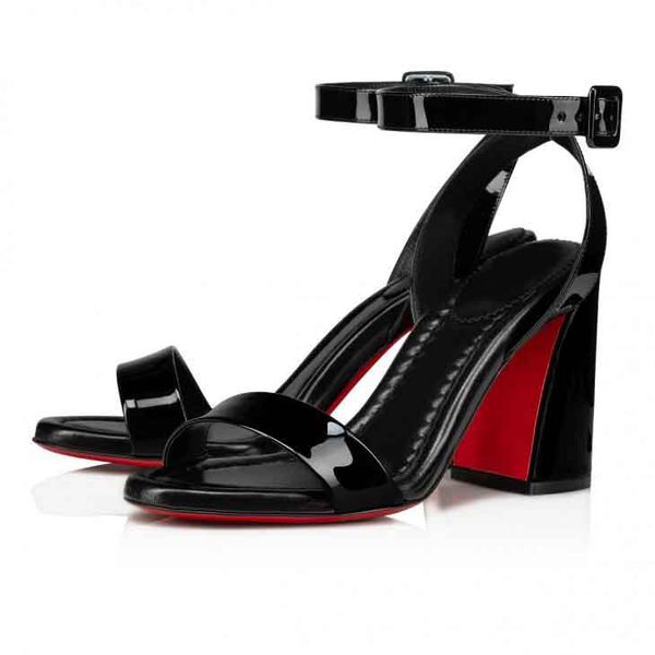 sandals 85mm sandals - patent leather calf leather - black