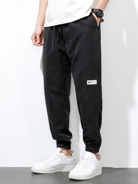 men's pants men letter patched cargo pants 230512, Black
men's pants men letter patched cargo pants 230512, Black