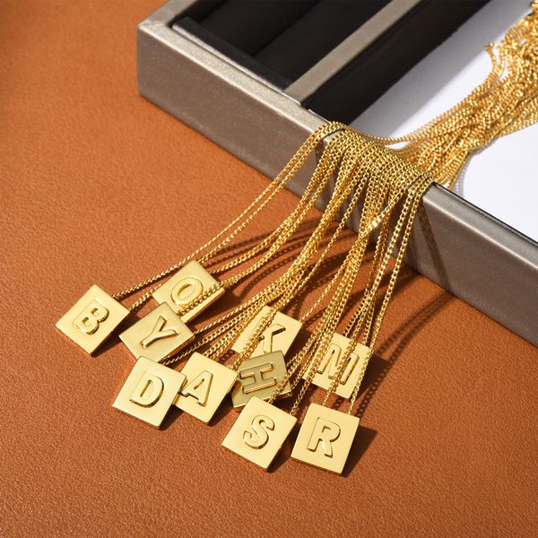 18k gold block designer pendant necklaces for women girls brand luxury link chain short choker letters necklace jewelry wholesale brand name, Silver
18k gold block designer pendant necklaces for women girls brand luxury link chain short choker letters necklace jewelry wholesale brand name, Silver