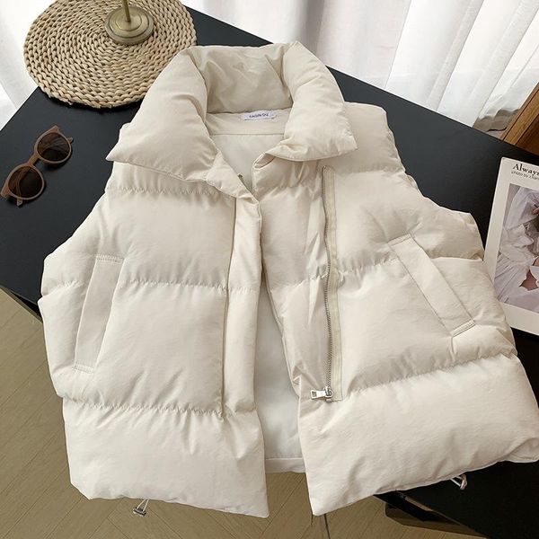 leather autumn winter women soild thicken cotton padded vest parka 2022 new fashion stand collar sleeveless warm chic jacket coat, Black
leather autumn winter women soild thicken cotton padded vest parka 2022 new fashion stand collar sleeveless warm chic jacket coat, Black