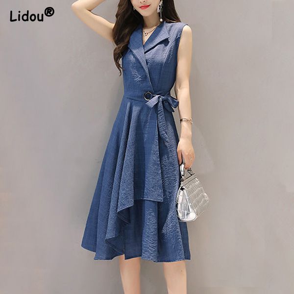 casual dresses women summer solid color empire belt elegant fashion a-line skirt asymmetrical sleeveless turn-down collar dress clothing fem, Black;gray
casual dresses women summer solid color empire belt elegant fashion a-line skirt asymmetrical sleeveless turn-down collar dress clothing fem, Black;gray