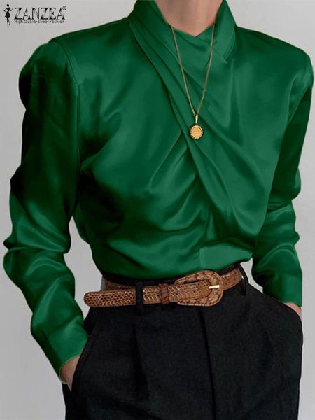t-shirt zanzea stand collar holiday women blouses fashion twisted office lady satin shirts 2023 spring elegant long sleeves tunics, White
t-shirt zanzea stand collar holiday women blouses fashion twisted office lady satin shirts 2023 spring elegant long sleeves tunics, White