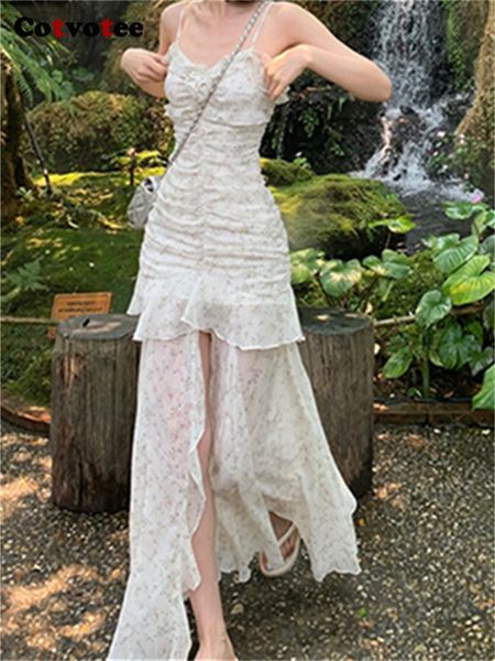 two piece dress cotvotee 2 sets womens outfits fashion sweet spaghetti strap floral slim ruffle asymmetrical split skirt 230512, White
two piece dress cotvotee 2 sets womens outfits fashion sweet spaghetti strap floral slim ruffle asymmetrical split skirt 230512, White