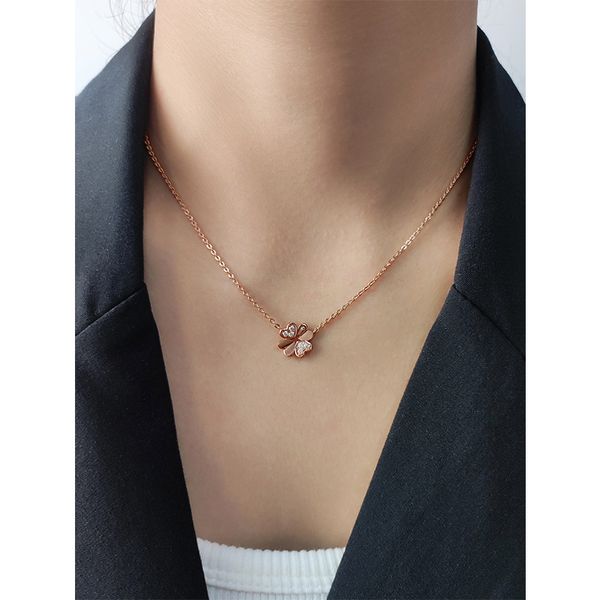 pendant necklaces japanese and korean commuter s925 sterling silver necklace women's versatile rose gold four leaf grass necklace colla
pendant necklaces japanese and korean commuter s925 sterling silver necklace women's versatile rose gold four leaf grass necklace colla
