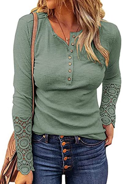 women's tshirt women's long sleeved round neck solid patchwork lace loose tshirt 230511, White
women's tshirt women's long sleeved round neck solid patchwork lace loose tshirt 230511, White