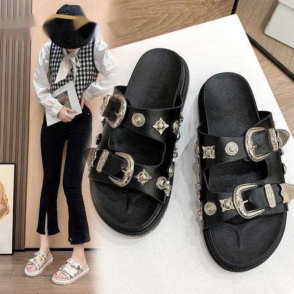 slippers punk slippers women's spring autumn new metal buckle boutique decoration wedge heel comfortable outer wear 230511, Black
slippers punk slippers women's spring autumn new metal buckle boutique decoration wedge heel comfortable outer wear 230511, Black