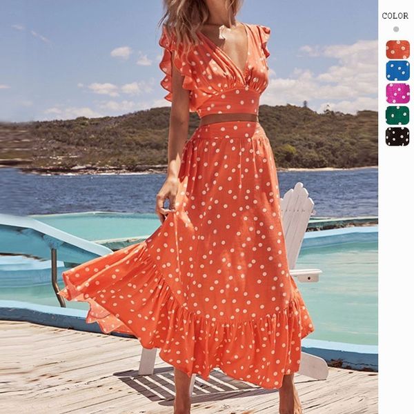 two piece dress summer bohemian print vneck ruffle sleeve waist women set beach skirts conjuntos de mujer 2 piezas 230512, White
two piece dress summer bohemian print vneck ruffle sleeve waist women set beach skirts conjuntos de mujer 2 piezas 230512, White