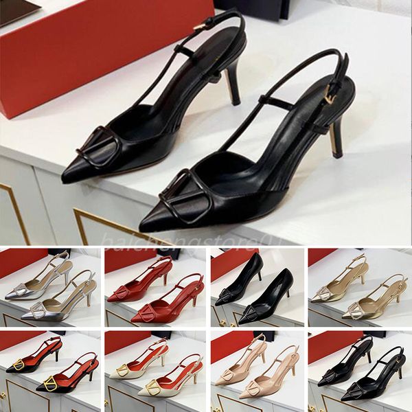 luxury brand high heel sandals women summer designer pointed shoes classics gold-v metal buckle 4cm 6cm 8cm 10cm thin heels red wedding shoe, Black
luxury brand high heel sandals women summer designer pointed shoes classics gold-v metal buckle 4cm 6cm 8cm 10cm thin heels red wedding shoe, Black