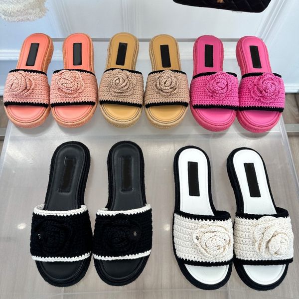 channel shoes handwoven camellia slippers designer women slippers platform sandals beige black pink flower real leather sole causal slipper
channel shoes handwoven camellia slippers designer women slippers platform sandals beige black pink flower real leather sole causal slipper