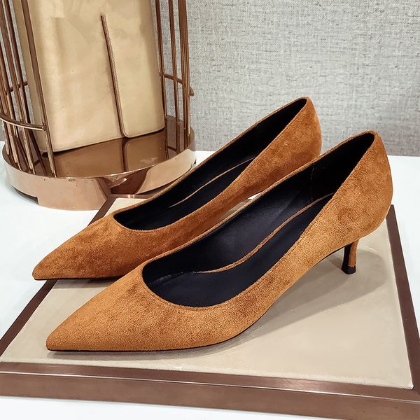 dress shoes women's red blue yellow kid suede leather pumps 3cm 5cm 6cm thin high heels woman big size office work ladies a08 230512, Black
dress shoes women's red blue yellow kid suede leather pumps 3cm 5cm 6cm thin high heels woman big size office work ladies a08 230512, Black