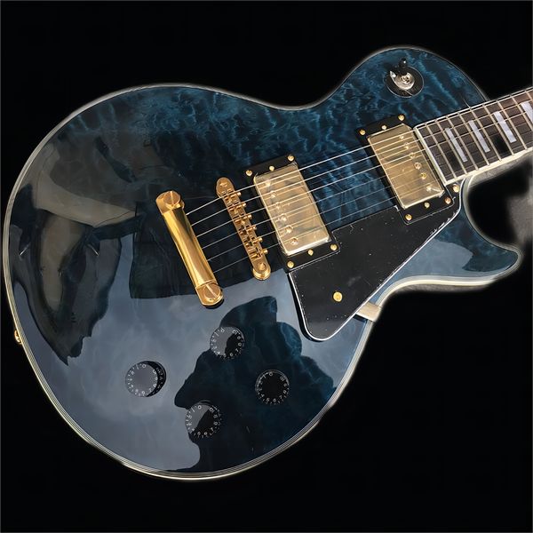 chinese electric guitar les transparent blue gold custom hardware with 6 strings168158456
chinese electric guitar les transparent blue gold custom hardware with 6 strings168158456