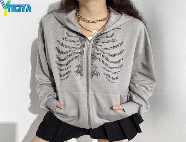 yiciya rhinestone skeleton y2k summer zip up oversized hoodie hoodies women vintage hooded jacket streetwear grunge clothes, Black
yiciya rhinestone skeleton y2k summer zip up oversized hoodie hoodies women vintage hooded jacket streetwear grunge clothes, Black