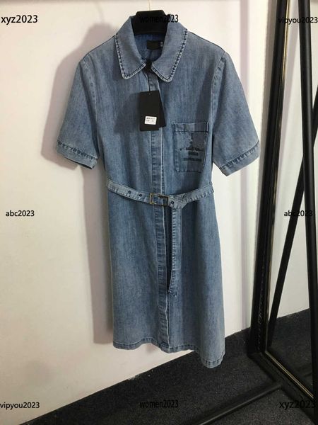 woman designer dress short sleeved denim dress size s-l embroidered letter pocket decoration skirts new arrival may08, Black;gray
woman designer dress short sleeved denim dress size s-l embroidered letter pocket decoration skirts new arrival may08, Black;gray