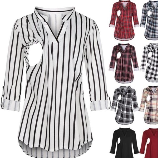 maternity tees women maternity breastfeeding t-shirt v-neck blouses shirts long sleeve striped nursing clothes for pregnant women 230512, White
maternity tees women maternity breastfeeding t-shirt v-neck blouses shirts long sleeve striped nursing clothes for pregnant women 230512, White