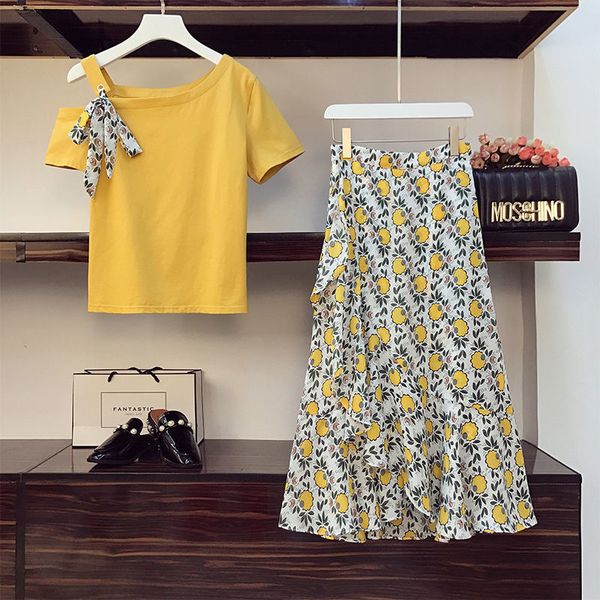 two piece dress women's floral dress suit summer fashion chiffon off-the-shoulder sling t-shirt high waist skirt 2 two piece set female, White
two piece dress women's floral dress suit summer fashion chiffon off-the-shoulder sling t-shirt high waist skirt 2 two piece set female, White