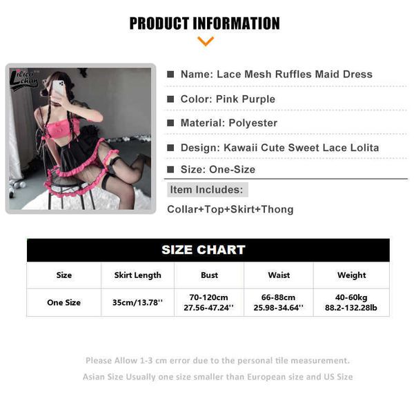 set mesh ruffles women maid dress lingerie sweet see through outfit temptation passion cosplay costumes for girls nightclub new 230426, Red;black
set mesh ruffles women maid dress lingerie sweet see through outfit temptation passion cosplay costumes for girls nightclub new 230426, Red;black