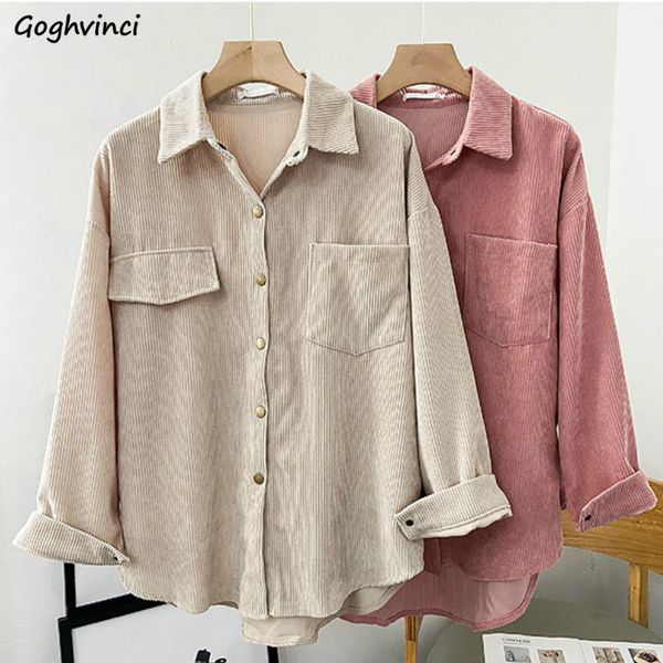 women's blouses shirts women blouses corduroy solid casual shirts pockets long sleeve turn-down collar korean style vintage simple autu, White
women's blouses shirts women blouses corduroy solid casual shirts pockets long sleeve turn-down collar korean style vintage simple autu, White
