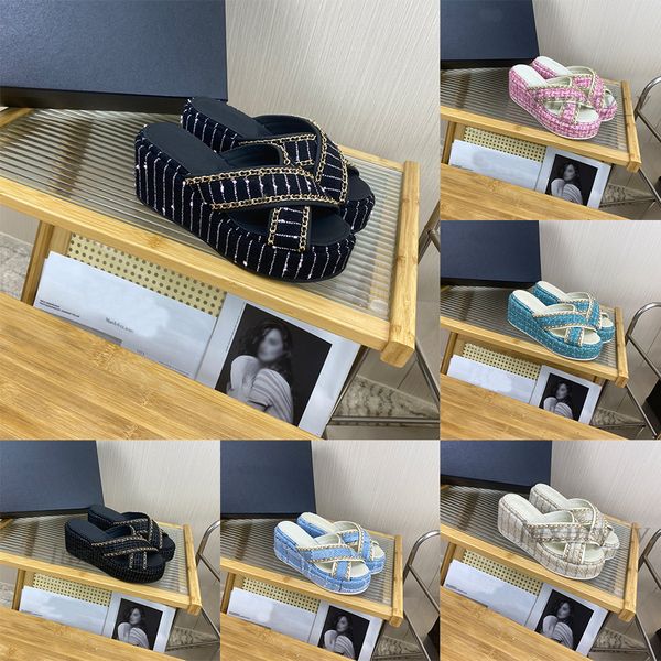 designer slippers women fabric slippers summer wedge heel mules fashion fabric cross strap sandals ladies slides with box, Black
designer slippers women fabric slippers summer wedge heel mules fashion fabric cross strap sandals ladies slides with box, Black