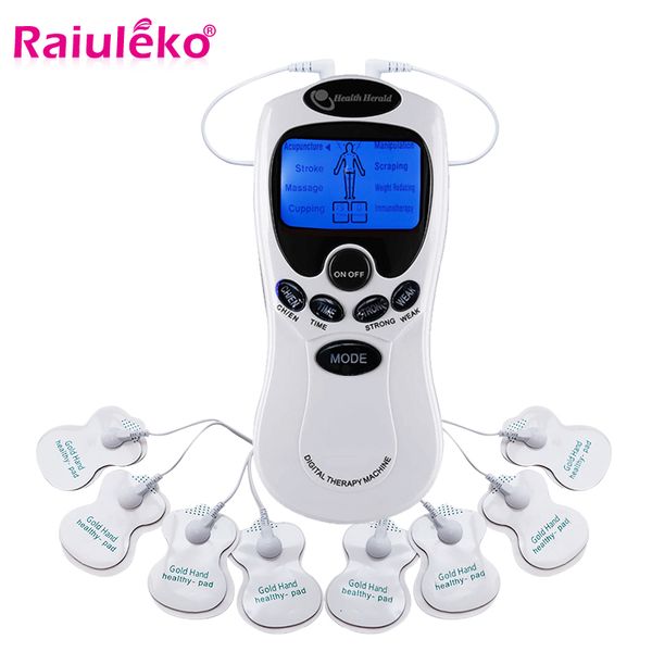

portable slim equipment dual output body massager electric massage kit ems stimulator full relax muscle therapy pulse tens acupuncture 23051
