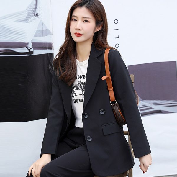 classic double breasted lapel collar suit jacket niche casual coat spring autumn 2023 westernized small overcoat eu trend, Black;brown
classic double breasted lapel collar suit jacket niche casual coat spring autumn 2023 westernized small overcoat eu trend, Black;brown