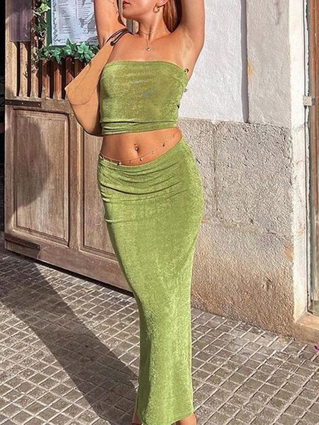t-shirt new women summer 2 pieces outfits solid color strapless exposed navel wrap chest tube and wrapped hip long skirts set, White
t-shirt new women summer 2 pieces outfits solid color strapless exposed navel wrap chest tube and wrapped hip long skirts set, White
