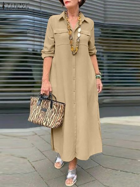 casual dresses zanzea elegant shirt dress solid long sleeve maxi vestidos women autumn lapel solid button sundress female robe oversized 230, Black;gray
casual dresses zanzea elegant shirt dress solid long sleeve maxi vestidos women autumn lapel solid button sundress female robe oversized 230, Black;gray